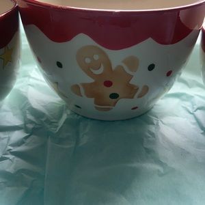 VNTG Nantucket Porcelain Bowls Gingerbread Man